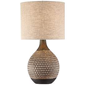 Image3 of 360 Lighting Emma 21" High Textured Ceramic Mid-Century Table Lamp