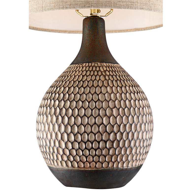 Image 6 360 Lighting Emma 21 inch High Textured Ceramic Mid-Century Table Lamp more views