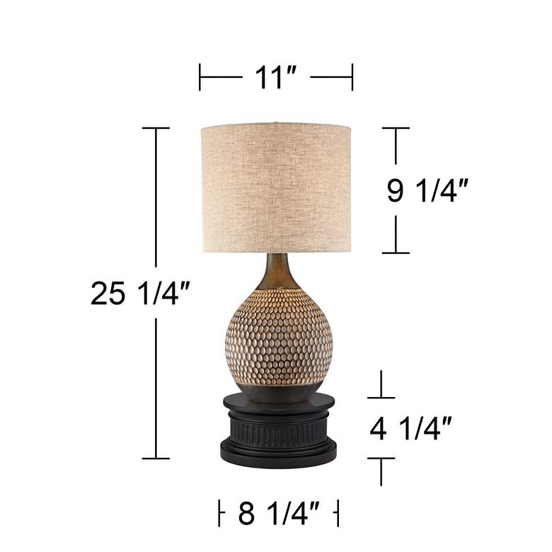 Image 7 360 Lighting Emma 25 1/4 inch Ceramic Table Lamp with Black Round Riser more views