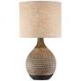 360 Lighting Emma Brown Ceramic Mid-Century Lamp with Table Top Dimmer