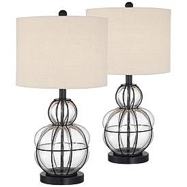 Image2 of 360 Lighting Eric 24" High Blown Glass Gourd Table Lamps Set of 2