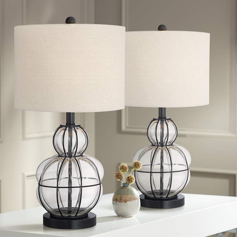 Image 1 360 Lighting Eric 24" High Blown Glass Gourd Table Lamps Set of 2