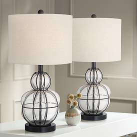 Image1 of 360 Lighting Eric 24" High Blown Glass Gourd Table Lamps Set of 2