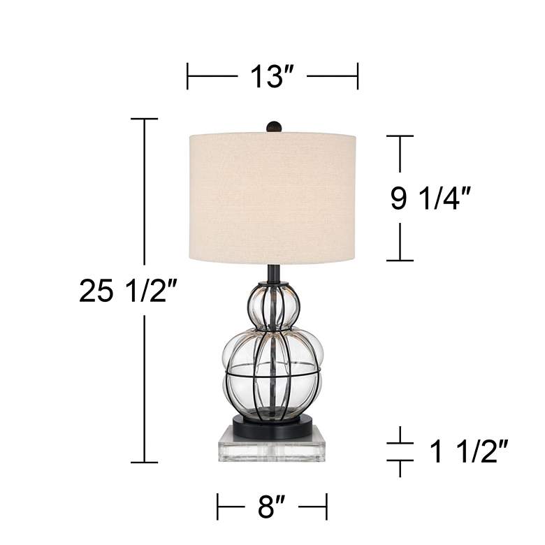 Image 6 360 Lighting Eric 25 1/2" Blown Glass Gourd Lamps with Square Risers more views