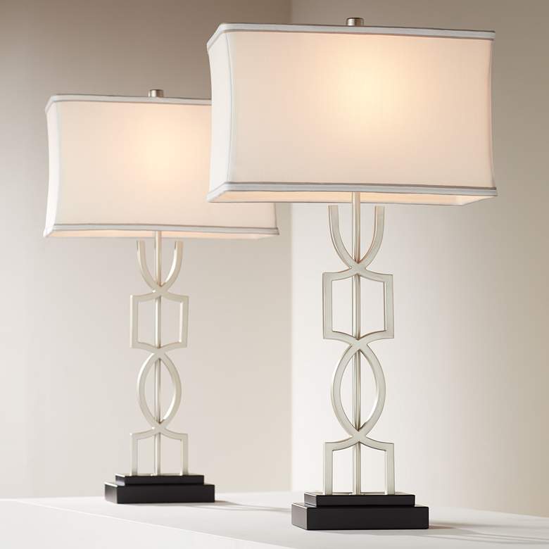 Image 1 360 Lighting Evan 28 1/2" High Metal USB Lamps Set of 2 with Dimmers