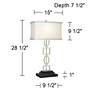 360 Lighting Evan 28 1/2" Modern USB Lamps Set of 2 with Marble Risers