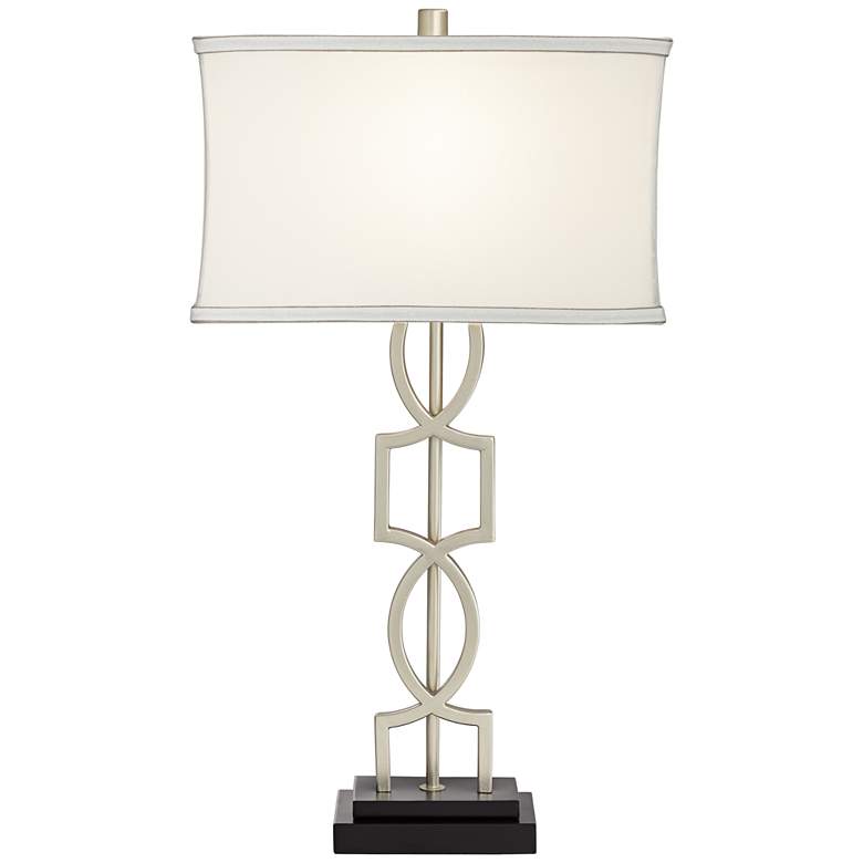 Image 7 360 Lighting Evan Brushed Nickel USB Lamps with Acrylic Risers Set of 2 more views