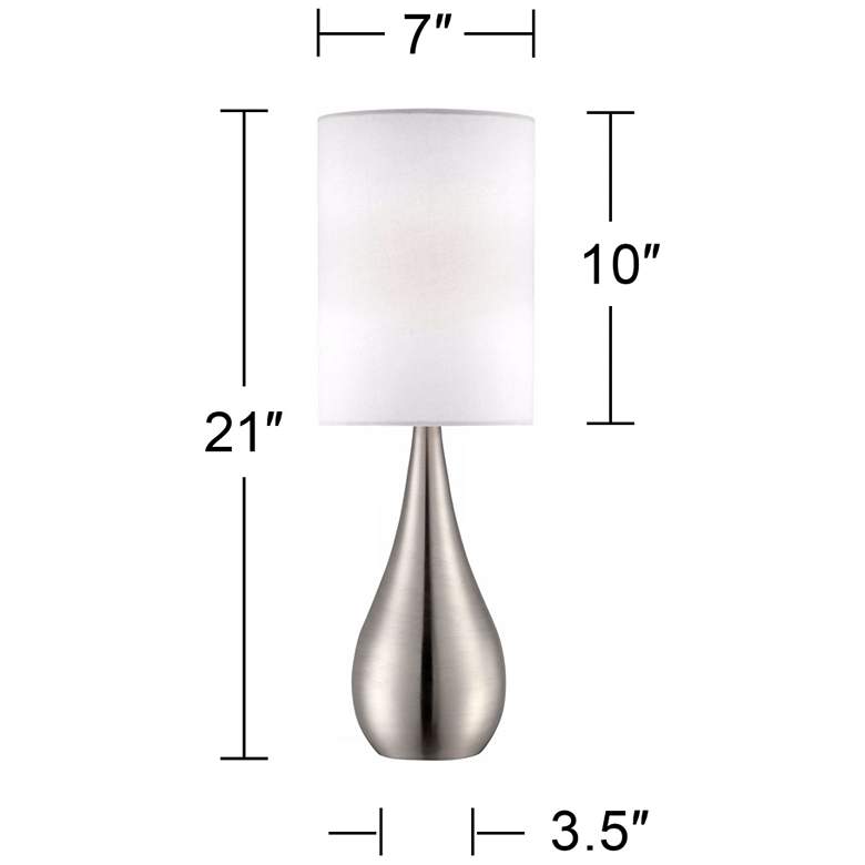 Image 7 360 Lighting Evans 21 inch Teardrop Brushed Nickel Table Lamps Set of 2 more views