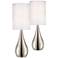 360 Lighting Evans Teardrop Brushed Nickel Table Lamps Set of 2