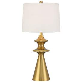 Image3 of 360 Lighting Farah 28 3/4" High Modern Gold Turned Cone Table Lamp