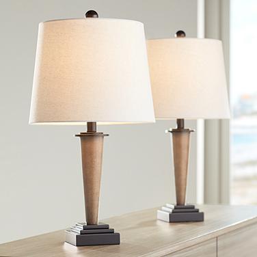 360 Lighting Fernbank 23 1/2" High Bronze USB Table Lamps Set of 2