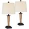 360 Lighting Fernbank 23 1/2" High Bronze USB Table Lamps Set of 2