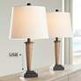 360 Lighting Fernbank 23 1/2" High Bronze USB Table Lamps Set of 2