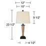 360 Lighting Fernbank 23 1/2" High Bronze USB Table Lamps Set of 2