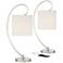 360 Lighting Ferris Nickel Modern Arc USB Table Lamps Set of 2