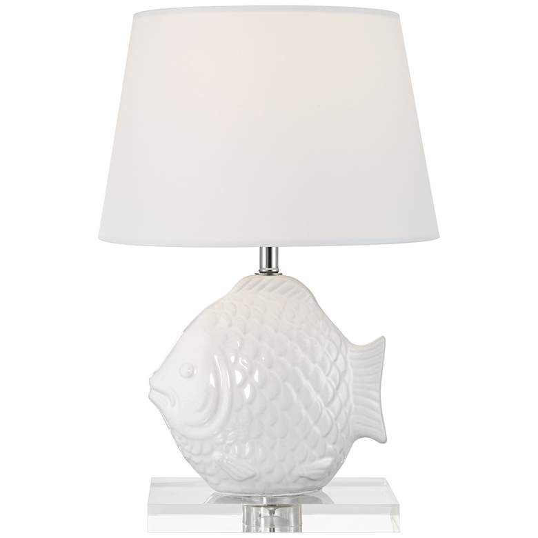 Image 2 360 Lighting Finely 13 1/2" High Tropical Fish White Ceramic Lamp
