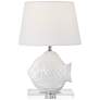 2_360 Lighting Finely 13 1/2" High Tropical Fish White Ceramic Lamp