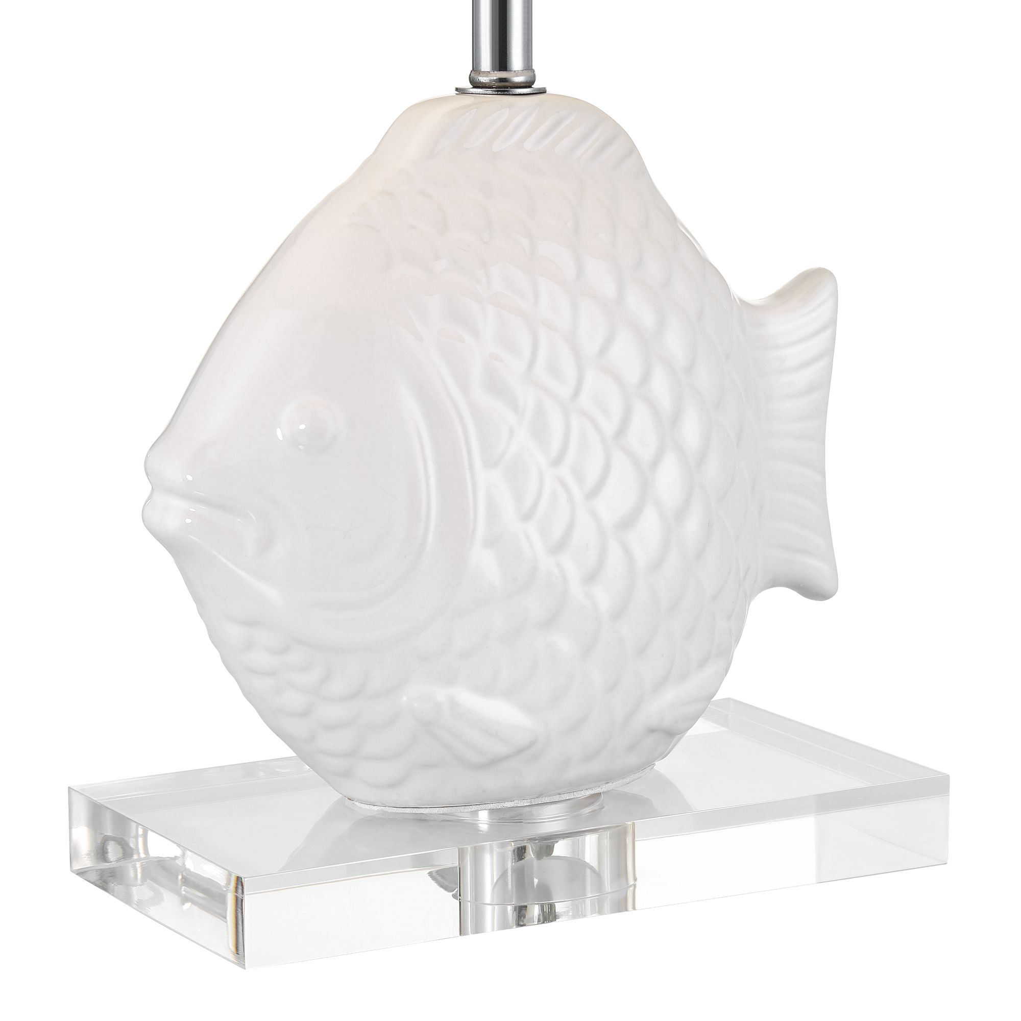 Image 7 360 Lighting Finely 13 1/2"H Tropical Fish White Ceramic Lamp Set of 2 more views
