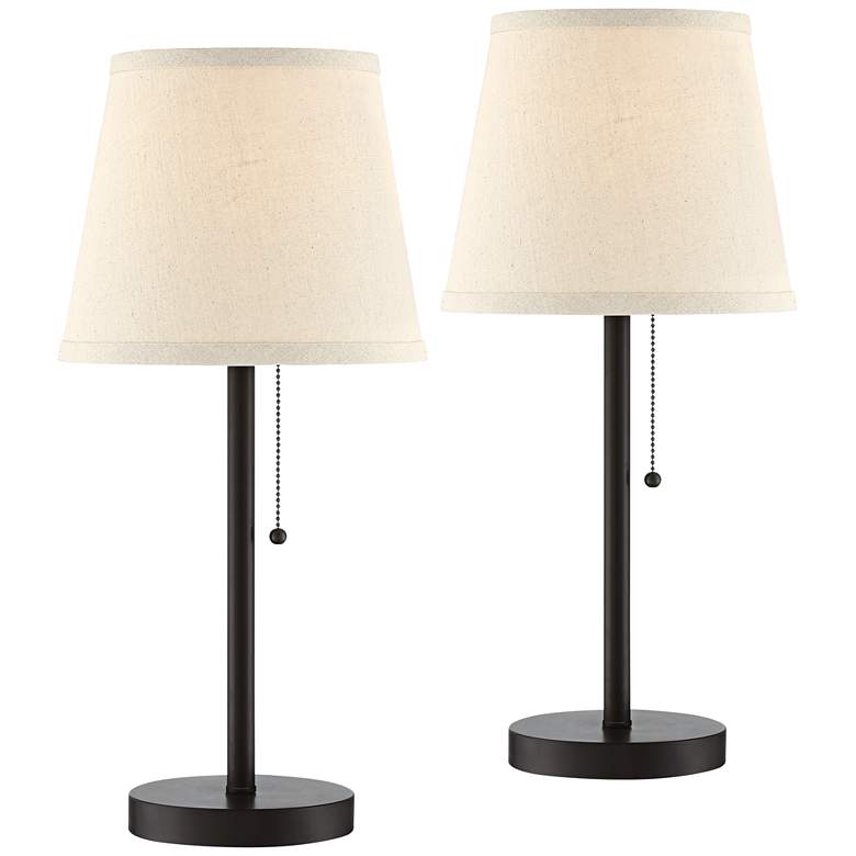 Image 2 360 Lighting Flesner 20" Bronze USB and Outlet Table Lamps Set of 2