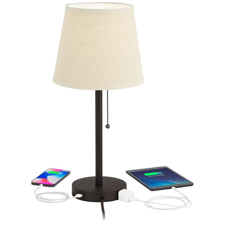 Image 3 360 Lighting Flesner 20" Bronze USB and Outlet Table Lamps Set of 2 more views