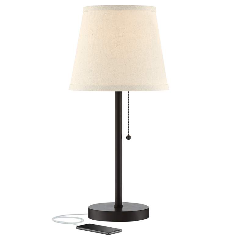 Image 2 360 Lighting Flesner Bronze 20 inch High Accent Table Lamp with USB Port