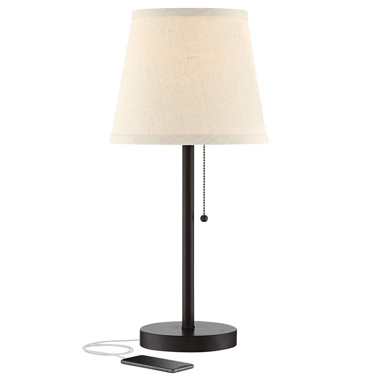 Image 2 360 Lighting Flesner Bronze 20" High Accent Table Lamp with USB Ports