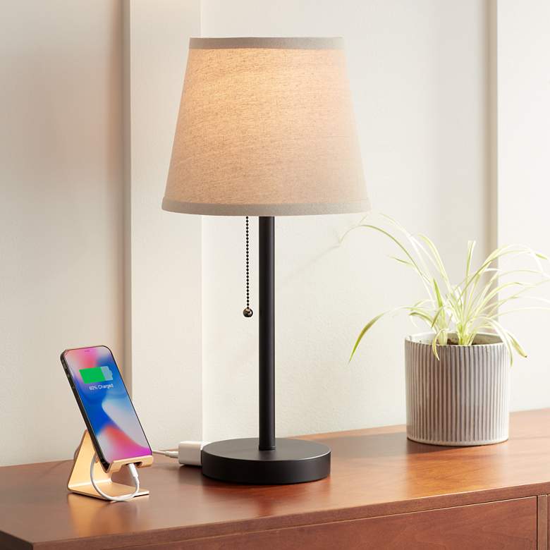Image 1 360 Lighting Flesner Bronze 20" High Accent Table Lamp with USB Ports
