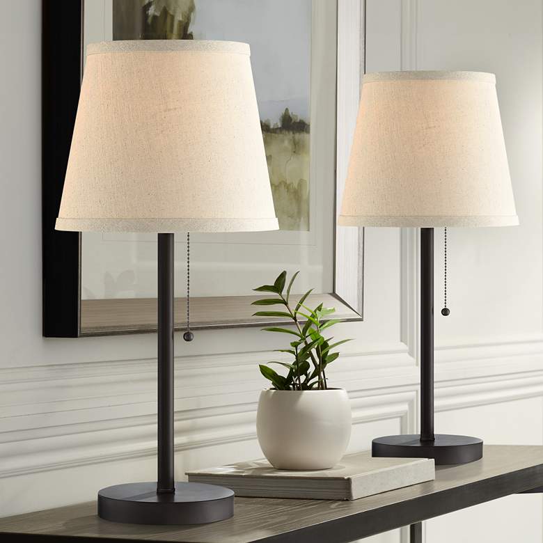Image 1 360 Lighting Flesner Bronze Accent USB and Outlet Table Lamps Set of 2