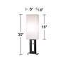 360 Lighting Floating Rectangle Nickel and Black Modern Lamps Set of 2