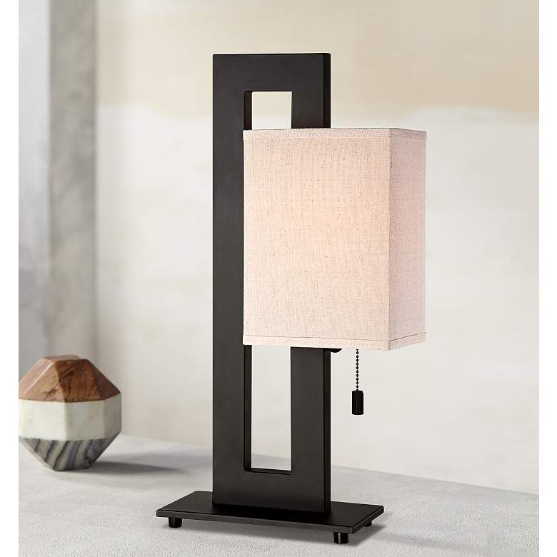Image 2 360 Lighting Floating Square 20 1/2 inch Espresso Bronze Modern Table Lamp
