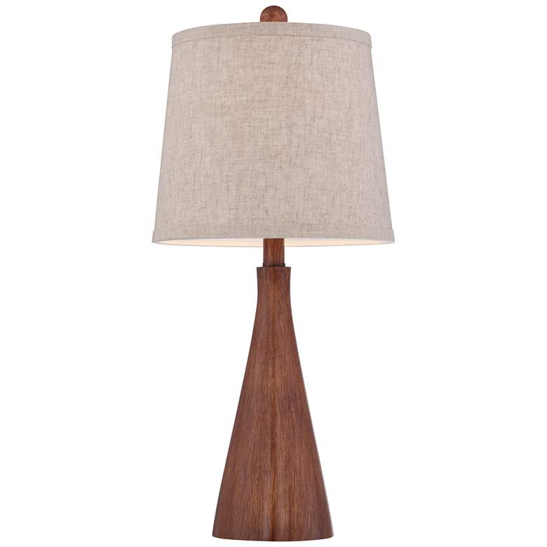 Image 7 360 Lighting Fraiser 23 1/2" High Tapered Faux Wood Modern Table Lamp more views