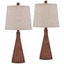 Thumbnail2 of 360 Lighting Fraiser Modern Cone Faux Wood Table Lamps Set of 2