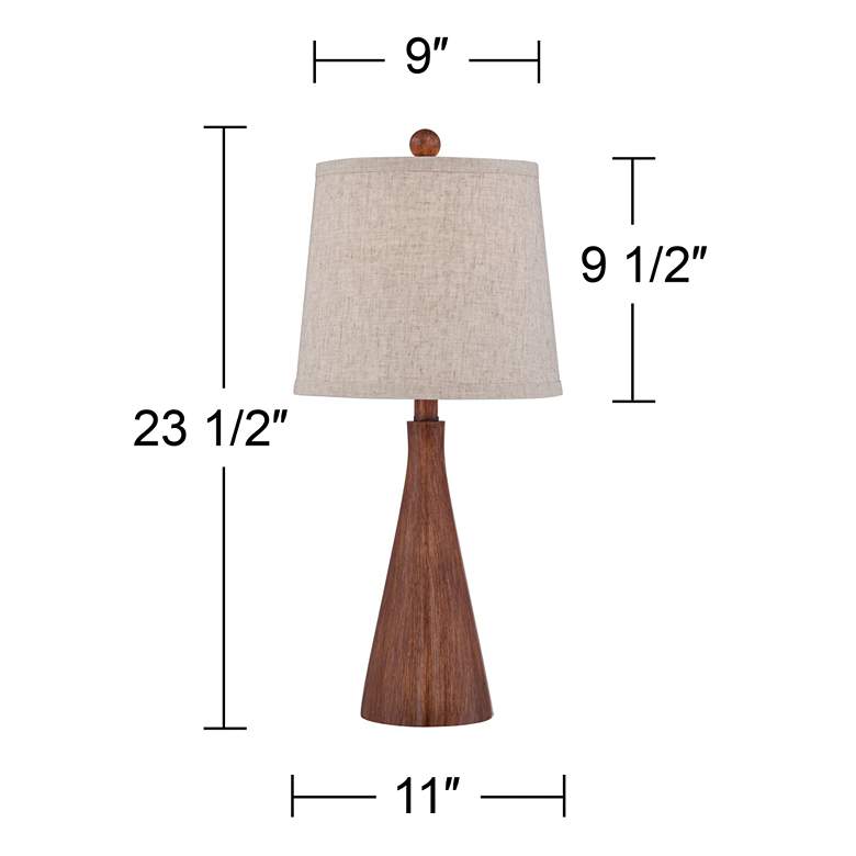Image 7 360 Lighting Fraiser Modern Cone Faux Wood Table Lamps Set of 2 more views