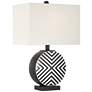 3_360 Lighting Fraser 21 1/2" Black and White Ceramic Disc Table Lamp
