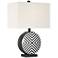 360 Lighting Fraser 21 1/2" Black and White Ceramic Disc Table Lamp