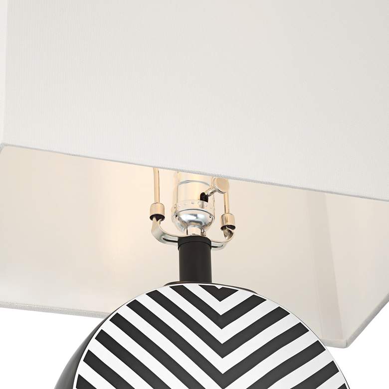 Image 4 360 Lighting Fraser 21 1/2" Black and White Ceramic Disc Table Lamp more views