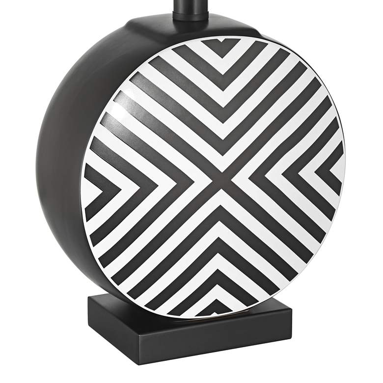 Image 6 360 Lighting Fraser 21 1/2" Black and White Ceramic Disc Table Lamp more views