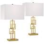 2_360 Lighting Gale 26" Golden Grid Open Base Table Lamps Set of 2
