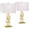 360 Lighting Gale 26" Golden Grid Open Base Table Lamps Set of 2
