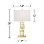 360 Lighting Gale 26" Golden Grid Open Base Table Lamps Set of 2