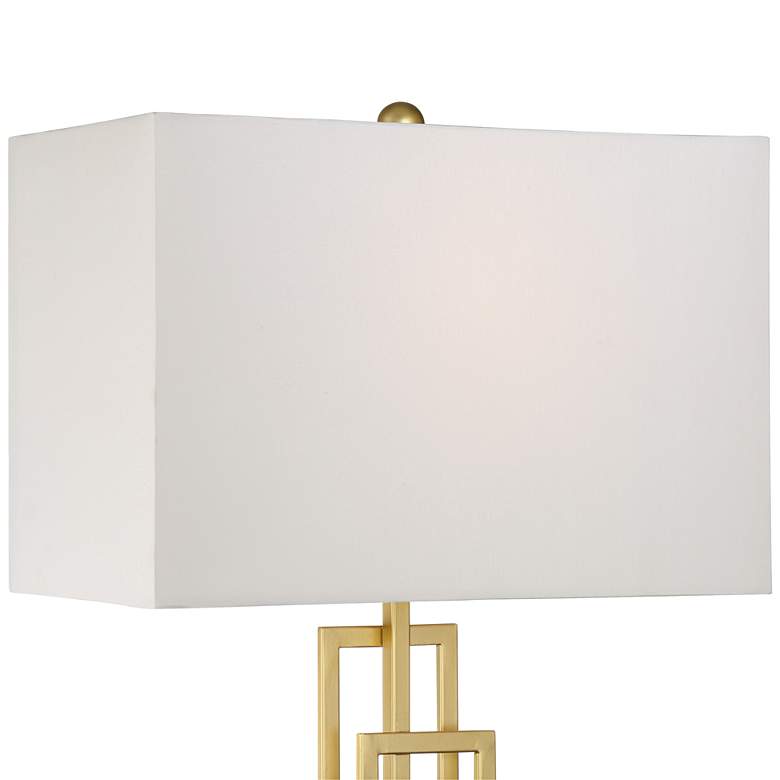 Image 2 360 Lighting Gale 26" Golden Grid Table Lamps with Black Marble Risers more views