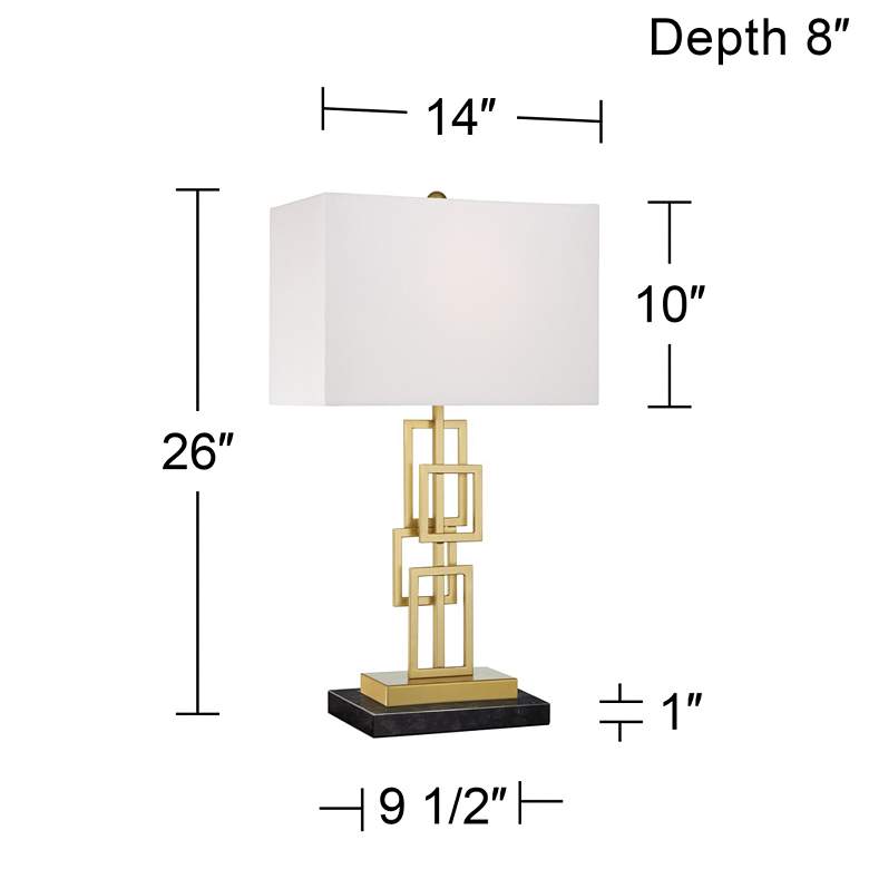 Image 7 360 Lighting Gale 26" Golden Grid Table Lamps with Black Marble Risers more views