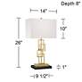 360 Lighting Gale 26" Golden Grid Table Lamps with Black Marble Risers