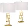 360 Lighting Gale Golden Grid Open Base Table Lamps Set of 2