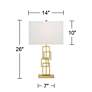 360 Lighting Gale Golden Grid Open Base Table Lamps Set of 2