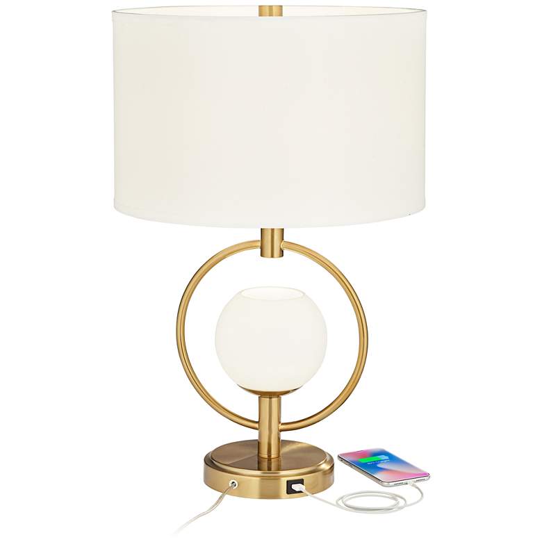 Image 3 360 Lighting Galena 25" Modern Ring Luxe Night Light USB Table Lamp more views
