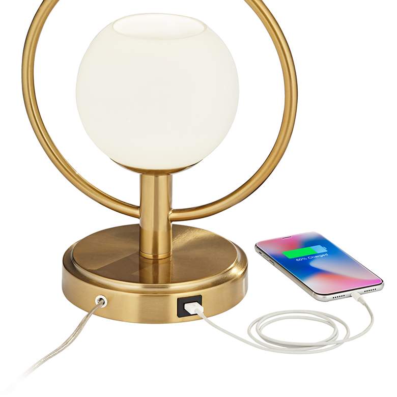 Image 4 360 Lighting Galena 25 inch Modern Ring Luxe Night Light USB Table Lamp more views