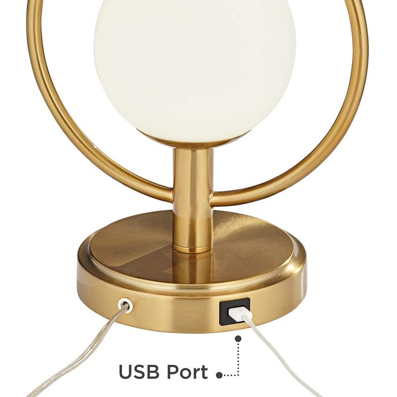 Image 5 360 Lighting Galena 25" Modern Ring Luxe Night Light USB Table Lamp more views