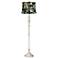 360 Lighting Garden Flowers Print Shade Vintage Chic White Floor Lamp