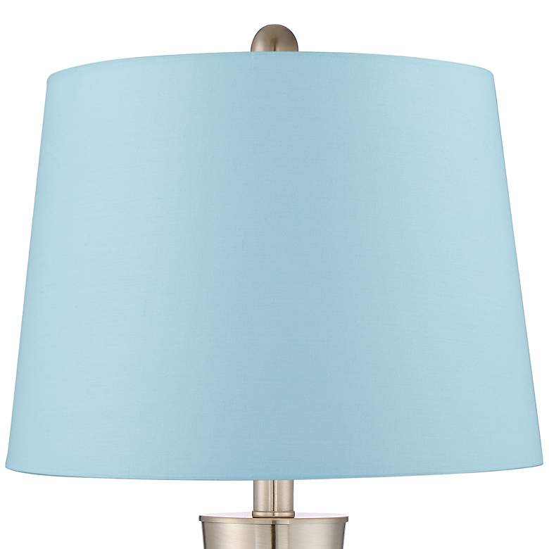 Image 2 360 Lighting Geoff 26 inch Blue and Nickel USB Table Lamps Set of 2 more views